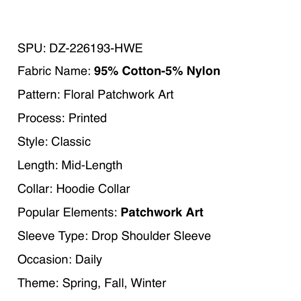 CBH168– (🚨RESTOCKED PRE ORDER 9/14) Boho Embroidered Floral Patchwork Hoodie - Picture 2 of 3